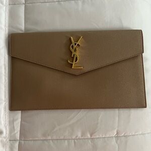 YSL Tan Envelope Clutch..perfect condition used once